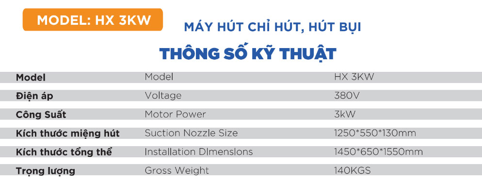 Thông số kỹ thuật HX-3KW